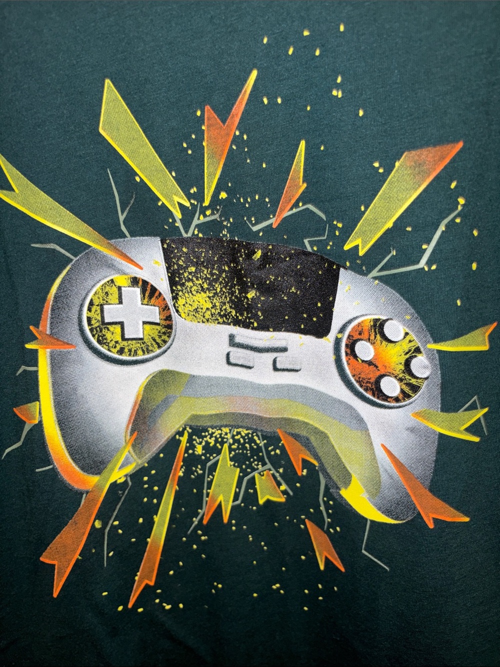PLACE Dark Green Long-Sleeve Tee with Colorful Gaming Controller Graphic - Picture 2 of 2